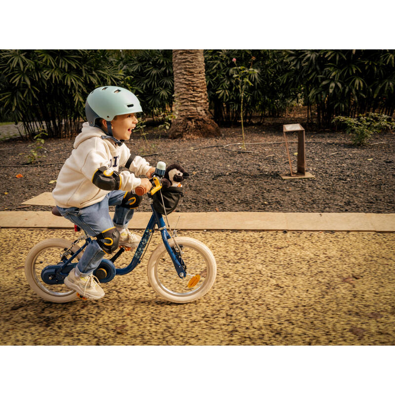 Fahrrad Protektoren-Set Ellbogen Knie Kinder 3–6 Jahre - schwarz/rosa