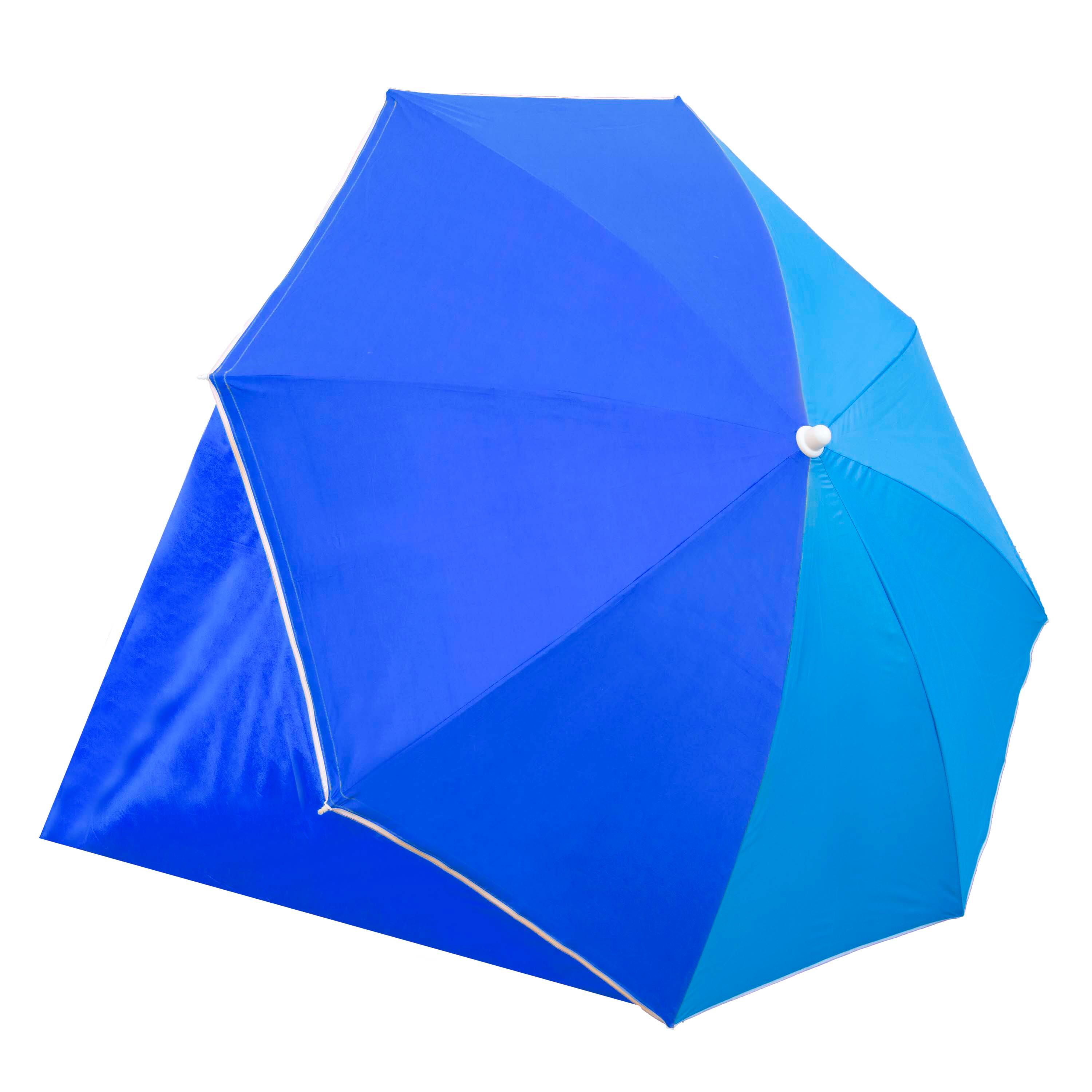 Guarda-sol upf50+ com para-vento (abas laterais removíveis) azul