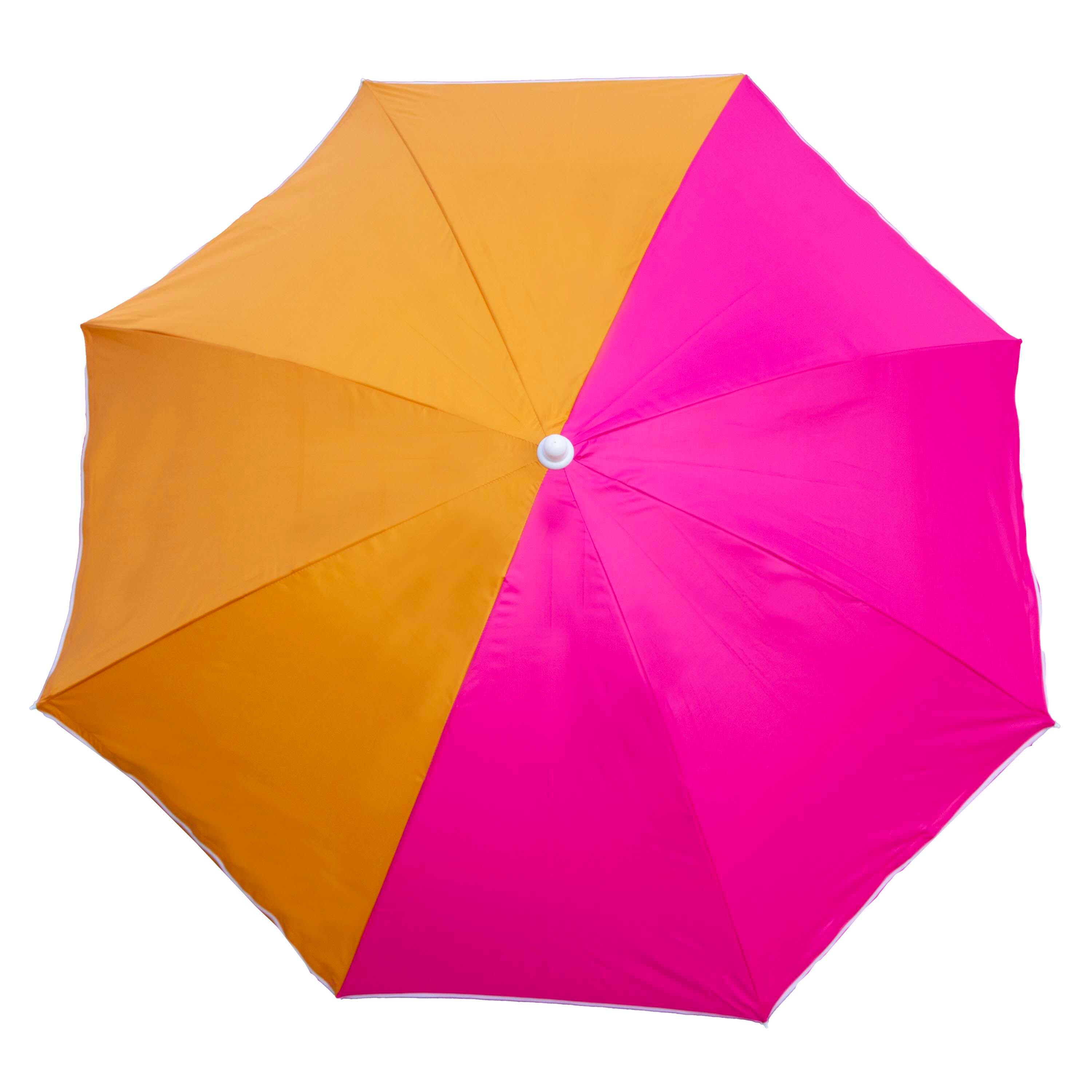 Guarda-Sol UPF50+ com Para-vento (abas laterais removíveis) Rosa e Laranja 2/8