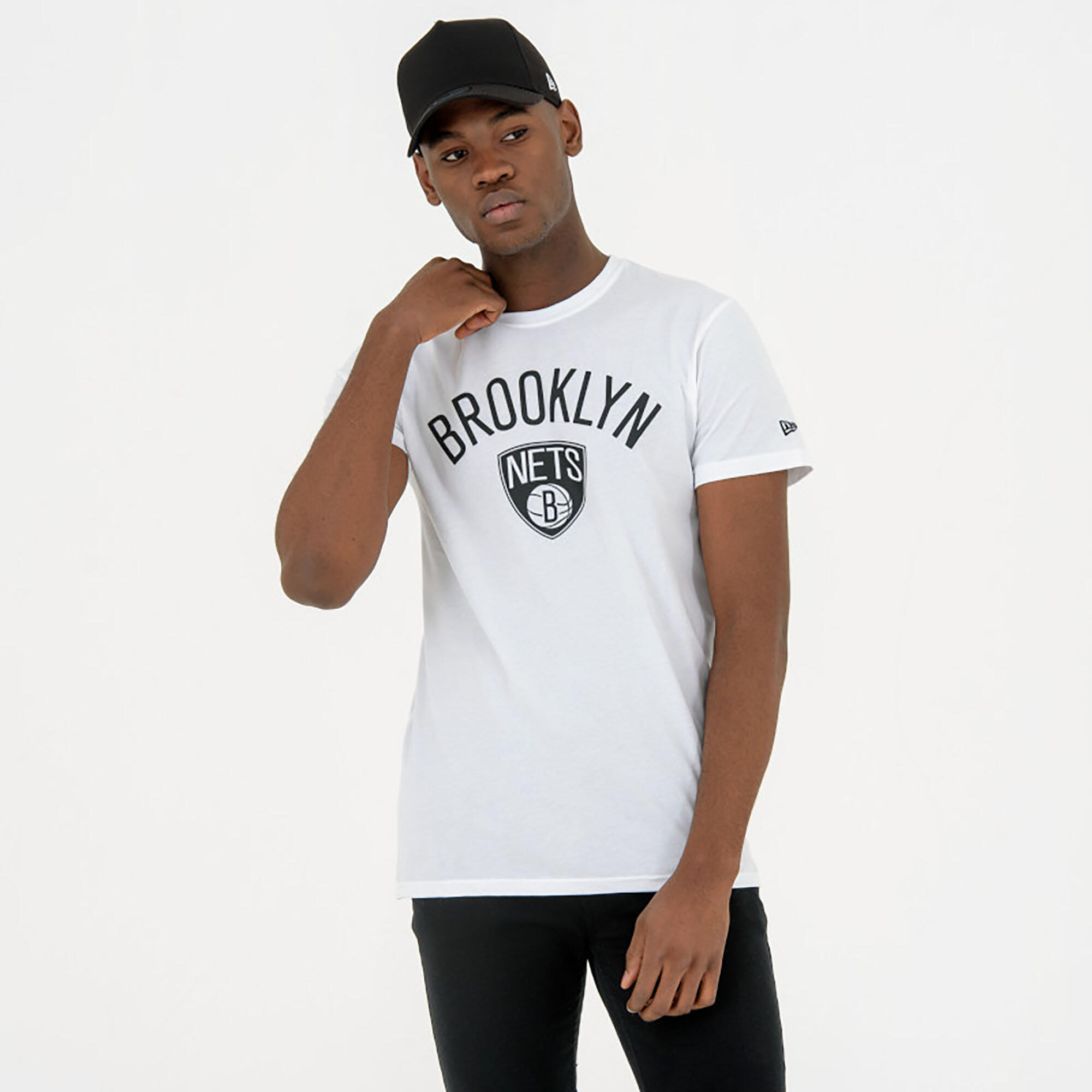 Men's/Women's Short-Sleeved NBA T-Shirt - Brooklyn Nets/White 2/5