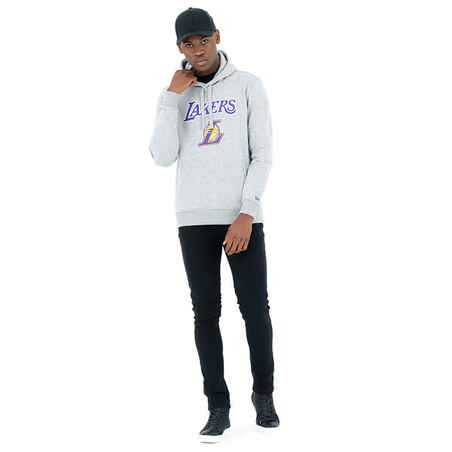 Majica dugih rukava s kapuljačom za košarku Los Angeles Lakers za odrasle siva
