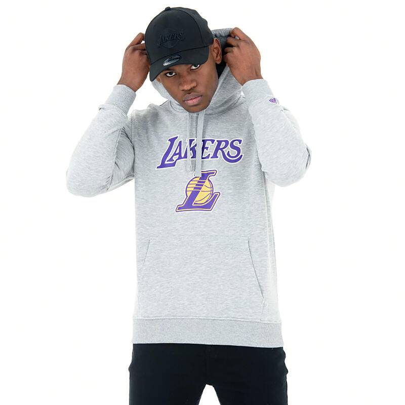 Basketbalhoodie voor volwassenen NBA LOS ANGELES LAKERS grijs