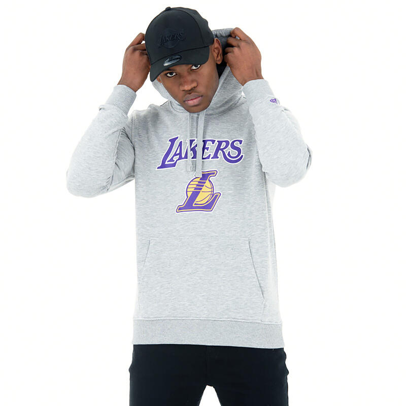 Basketbalová mikina s kapucí NBA Los Angeles Lakers šedá 