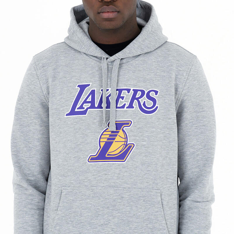 Basketbalhoodie voor volwassenen NBA LOS ANGELES LAKERS grijs