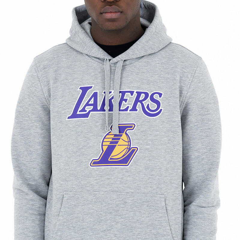 Basketbalová mikina s kapucí NBA Los Angeles Lakers šedá 