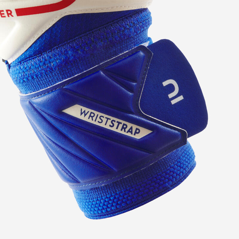 Damen/Herren Fussball Torwarthandschuhe - F500 Viralto Shielder weiss/blau