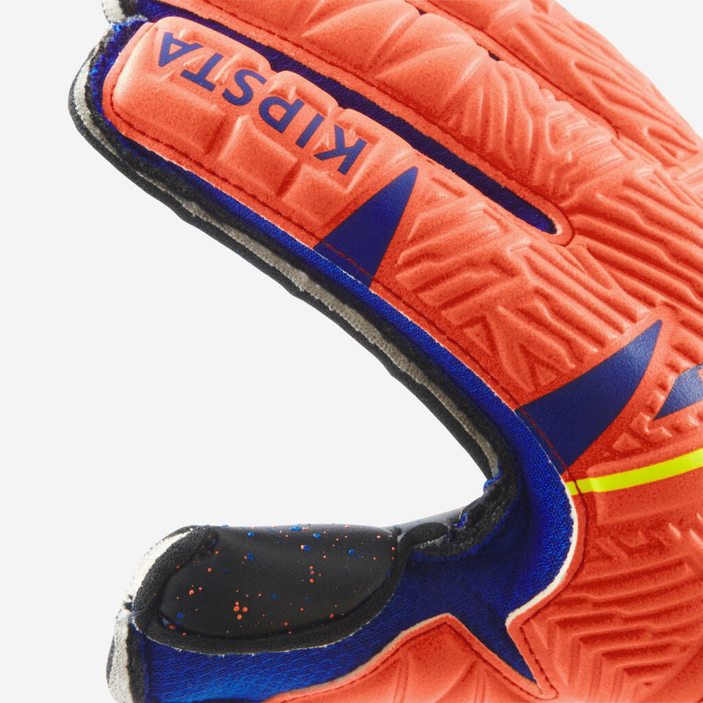Bērnu futbola cimdi “F500 Viralto Shielder”, oranži/zili