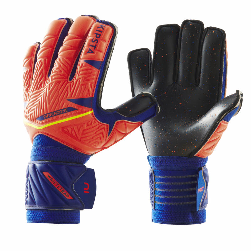 Keepershandschoenen voor kinderen F500 Viralto Shielder oranje blauw