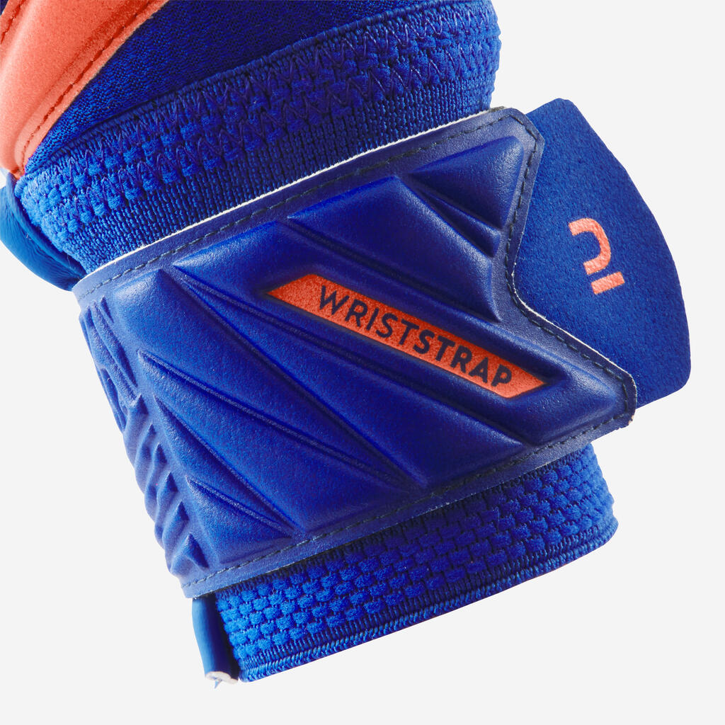 Guantes de fútbol naranja con azul para niños F500 Viralto