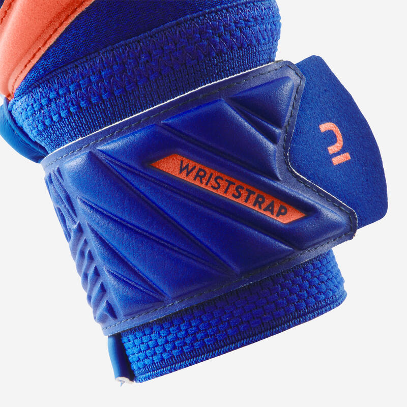 Kinder Fussball Torwarthandschuhe - F500 Viralto orange/blau 