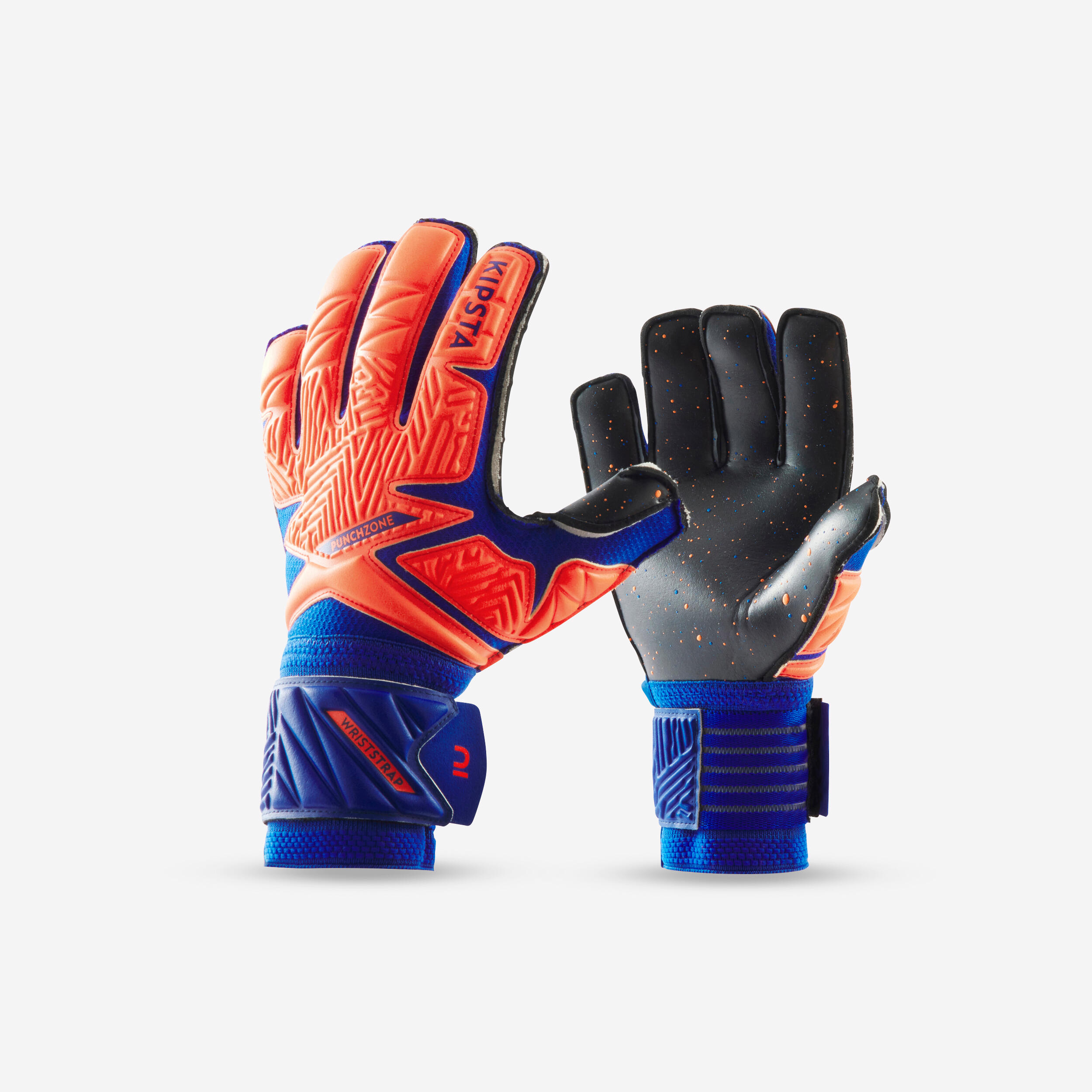 Image of Kids' Soccer Gloves - F 500 Viralto Orange/Blue