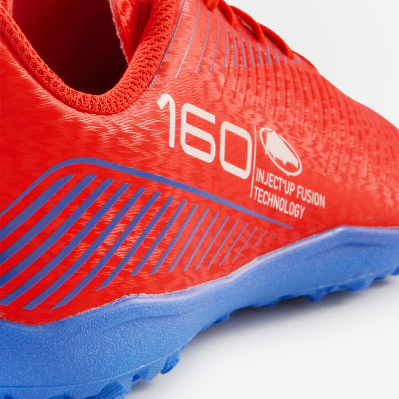 Botas de fútbol multitacos Niño con cordones 160 TF Rojo