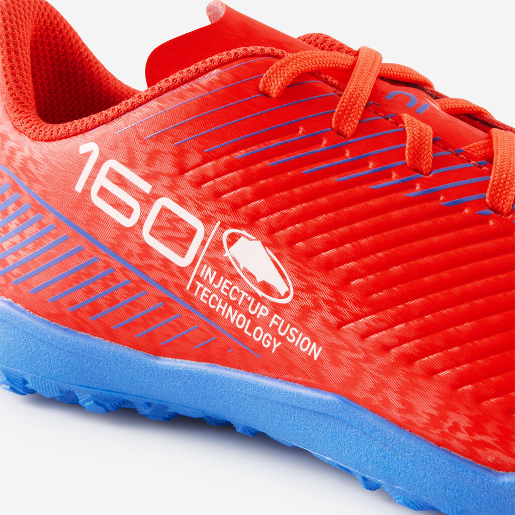 Παιδικά ποδοσφαιρικά παπούτσια με κορδόνια 160 Turf - Μπλε μαρέν