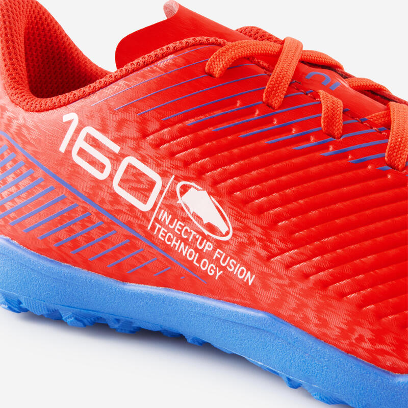 CHAUSSURES DE FOOTBALL ENFANT A LACETS 160 JR TURF .TF ROUGE