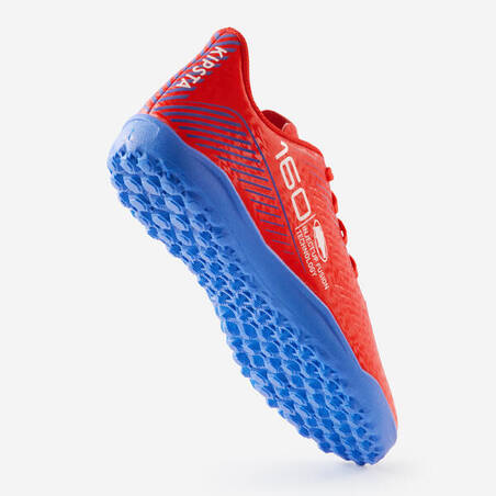 Kids' Lace-Up Football Boots 160 Turf - Red