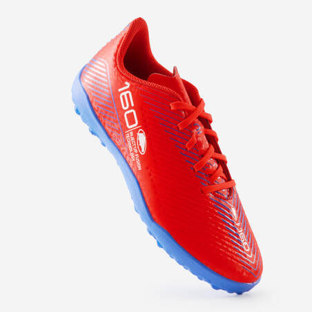 Kids' Lace-Up Football Boots 160 Turf - Red