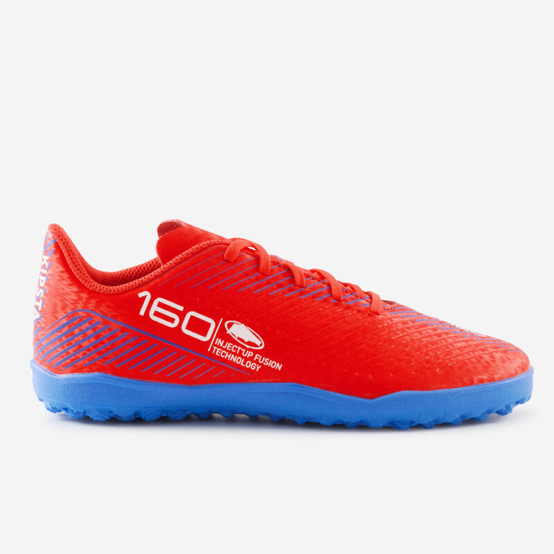 Botas de fútbol multitacos Niño con cordones 160 TF Rojo