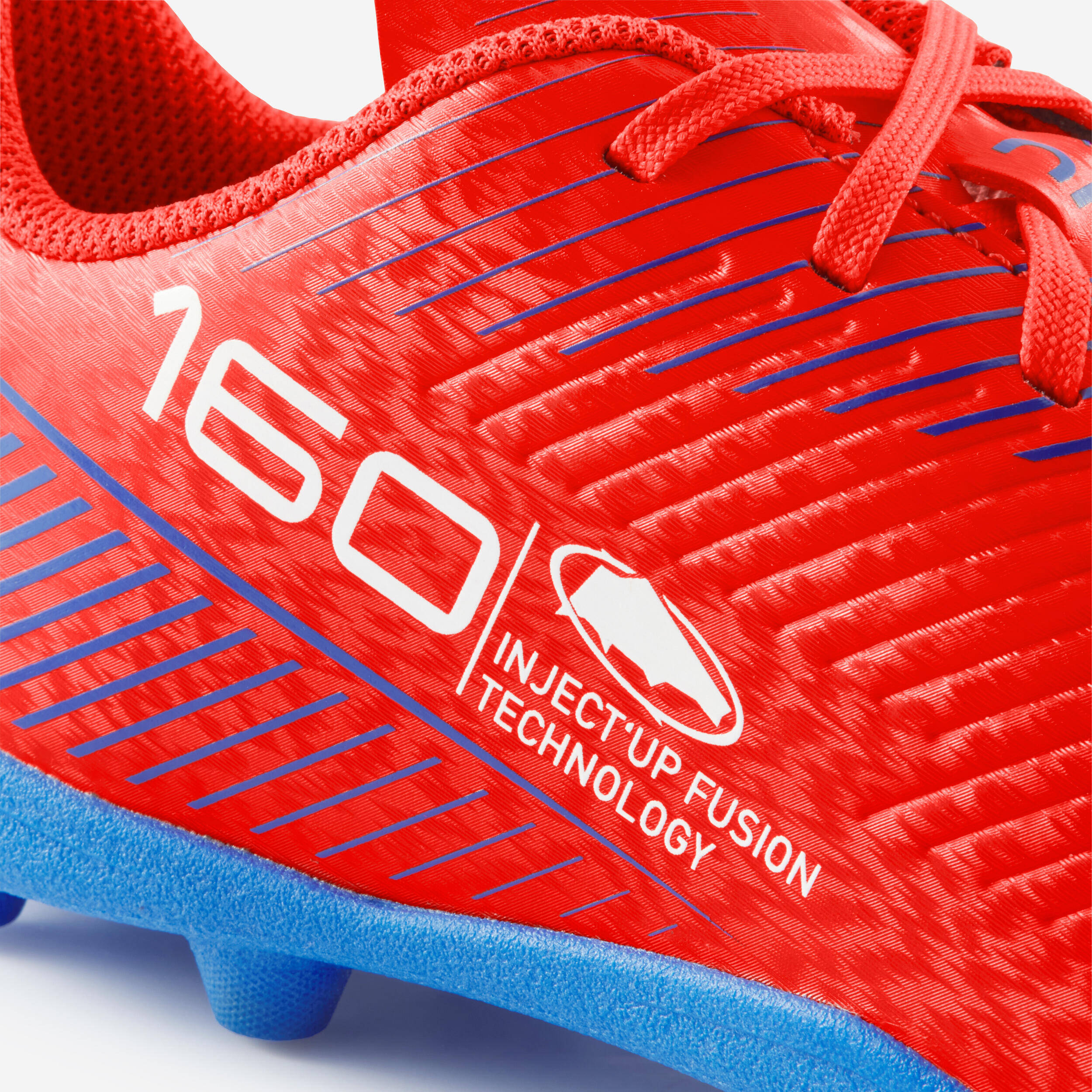 Kids' Lace-Up Football Boots 160 AG/FG - Red -  5