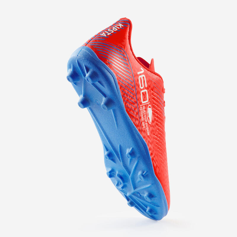 Voetbalschoenen voor kinderen 160 Easy AG/FG met veters rood