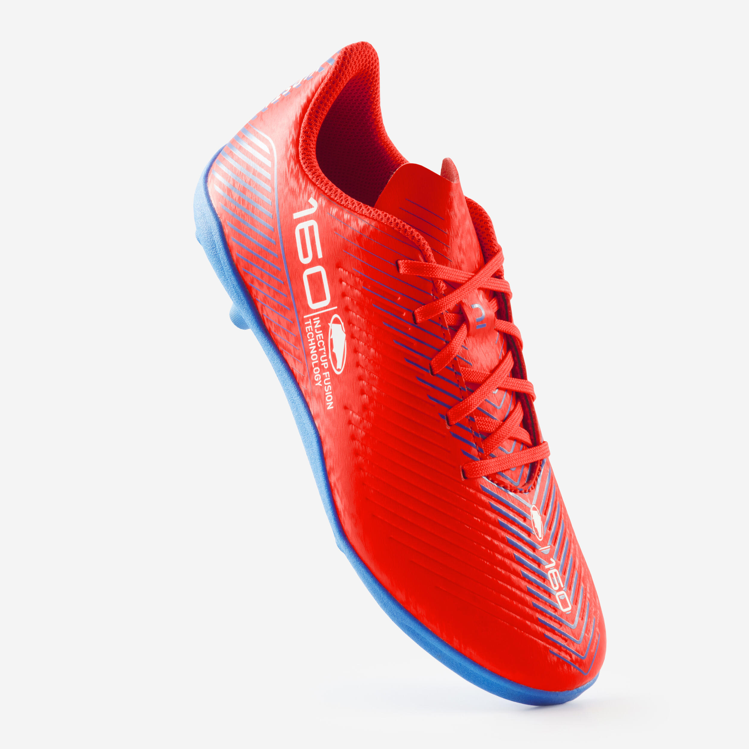 Tenis de fútbol con cintas AG/FG rojos para niños 160 JR 6/11