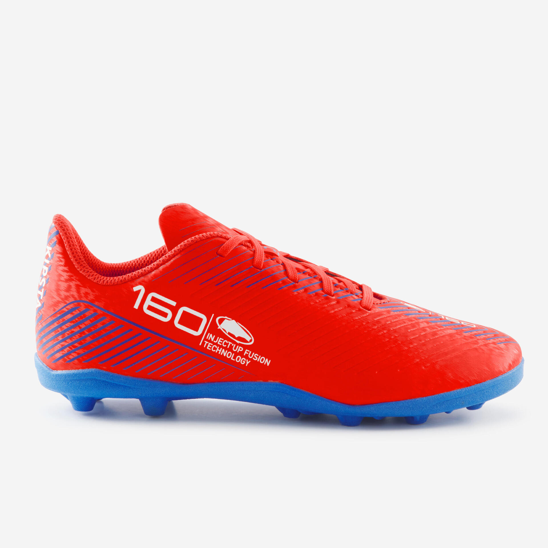 Kids' Lace-Up Football Boots 160 AG/FG Red
