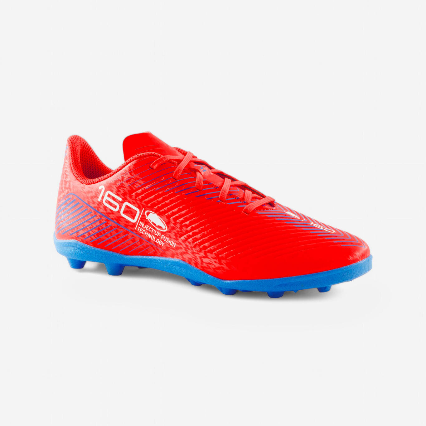 Kids' Lace-Up Football Boots 160 AG/FG - Red