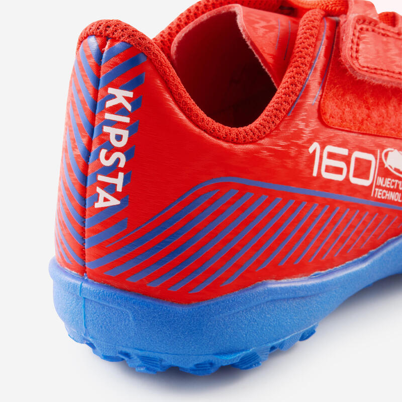 Voetbalschoenen voor kinderen 160 Easy Turf met klittenband rood