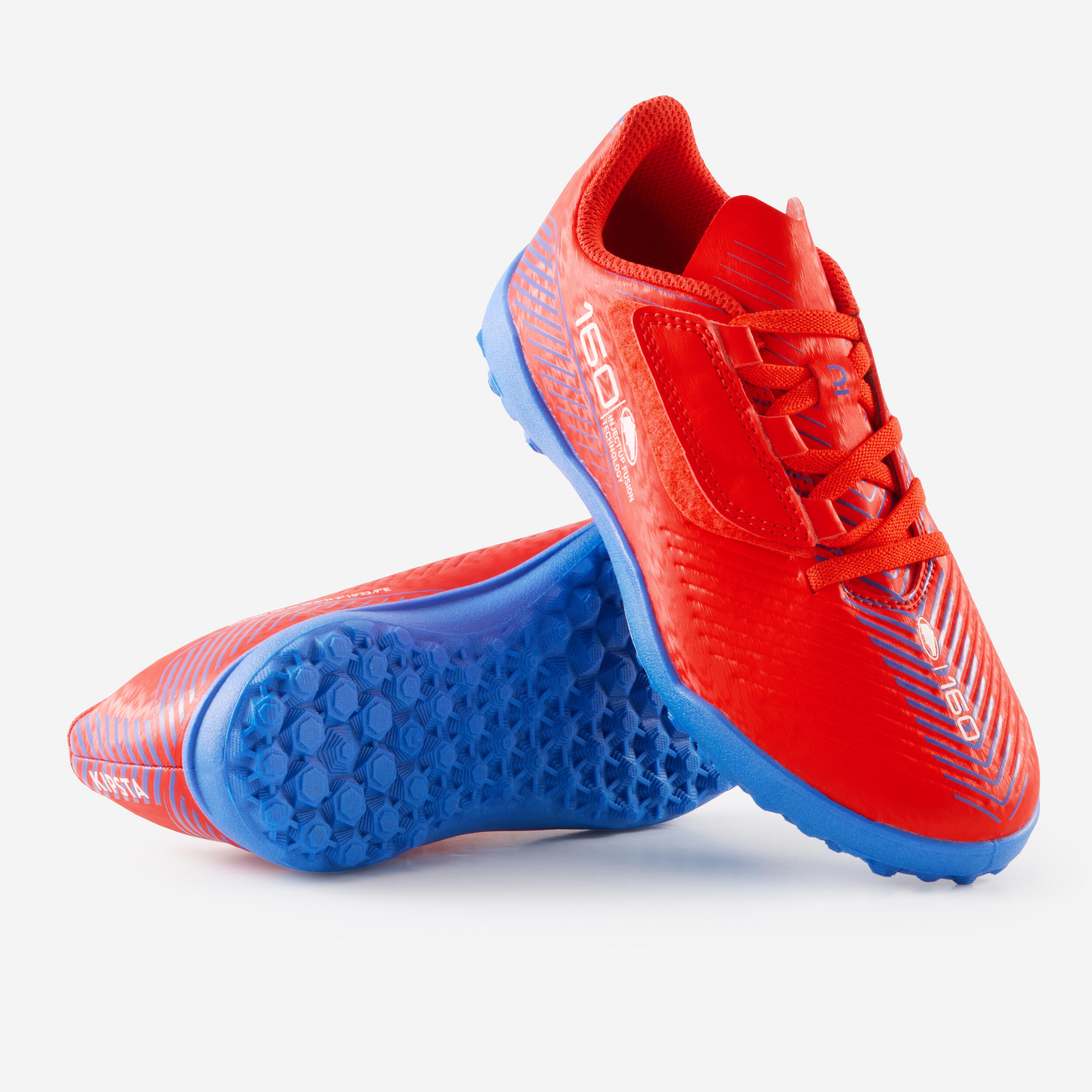 Kids’ rip-tab football boots Turf, 160 Easy red 10/10