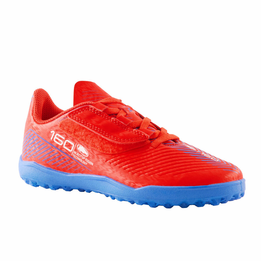 ZAPATILLAS DE FÚTBOL NIÑO CON TIRA ADHERENTE 160 EASY TURF ROJO