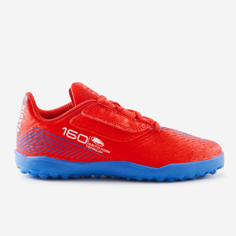 Voetbalschoenen kind 160 Easy TF met klittenband rood