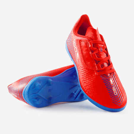 נעלי כדורגל עם סקוץ' לילדים 160 Easy AG/FG - אדום