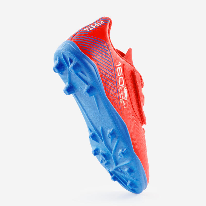 Voetbalschoenen voor kinderen 160 Easy AG/FG met klittenband rood