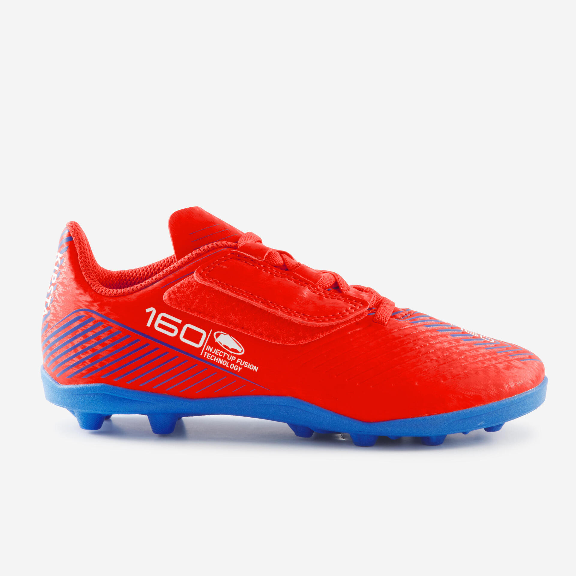 Kids' Rip-Tab Football Boots 160 Easy AG/FG Red