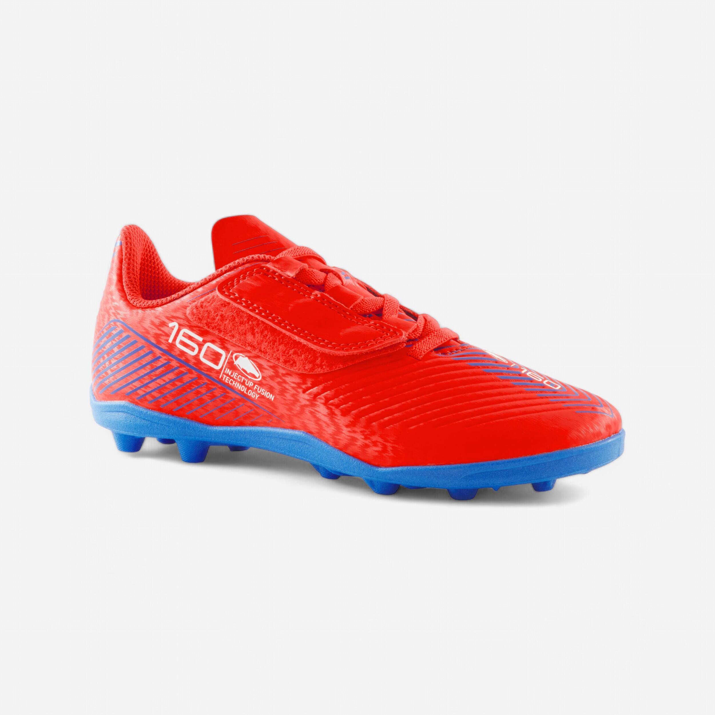 Kids' Hook and Loop Soccer Cleats, 160 MG Easy - KIPSTA