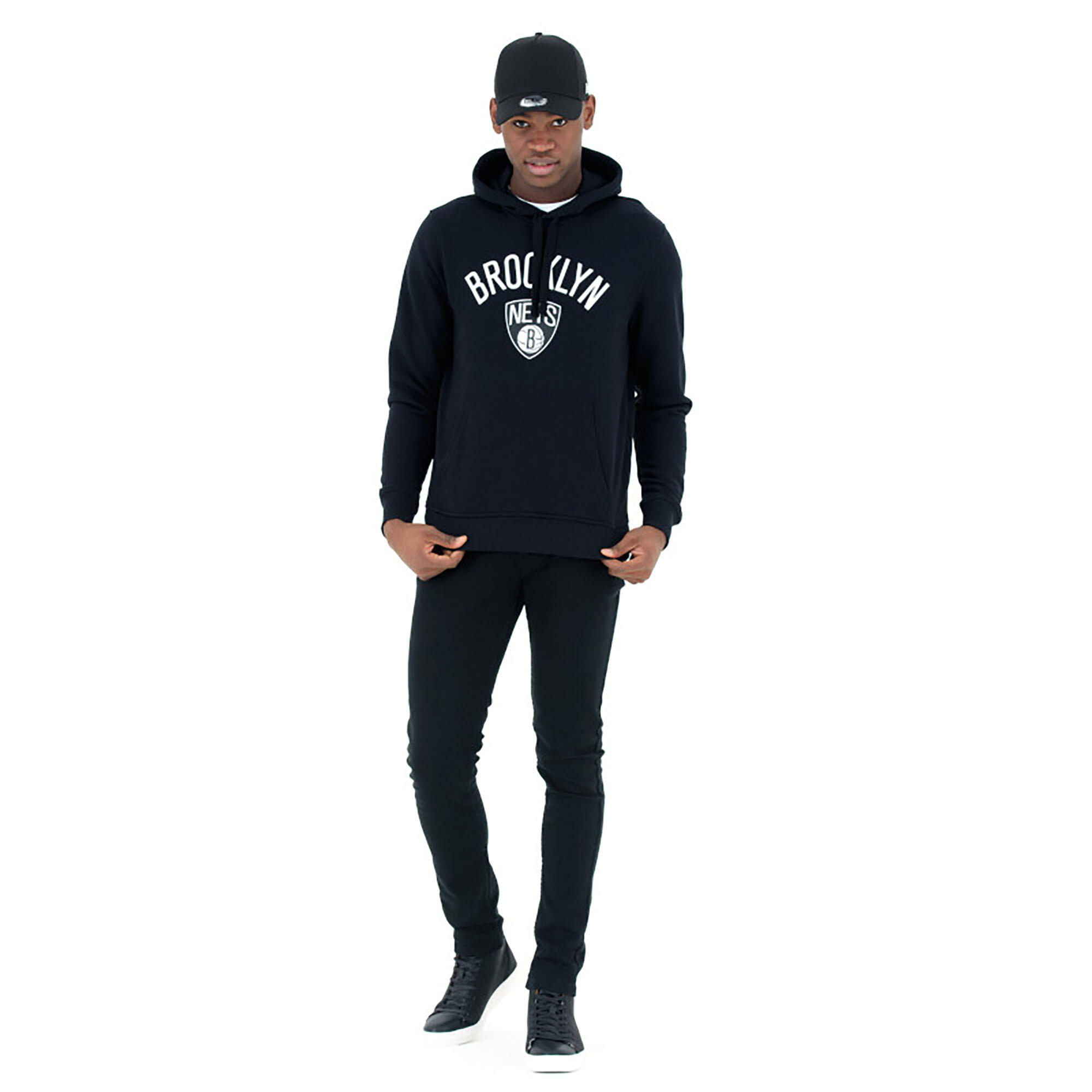 Felpa da basket NBA per adulti - HOODIE BROOKLYN NETS Nero