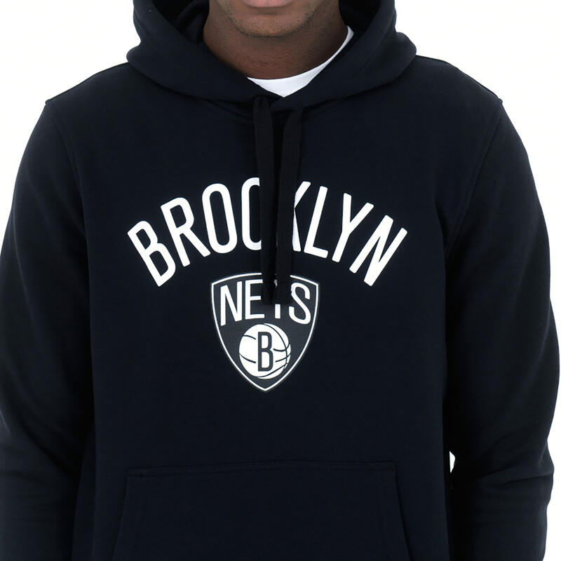 Basketbalhoodie voor volwassenen NBA Brooklyn Nets zwart