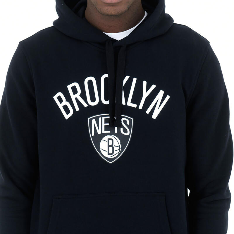 Sweat-Shirt de Basketball NBA Adulte - HOODIE BROOKLYN NETS Noir