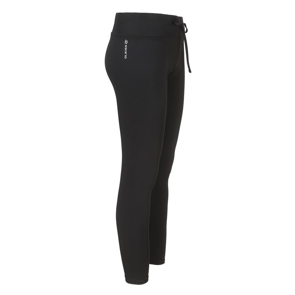 Licra con protección solar de surf para mujer Olaian UV Leg 100 negro