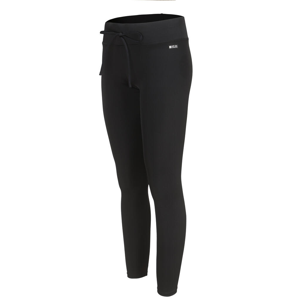 Leggings mit UV-Schutz Surfen Damen - 100 schwarz