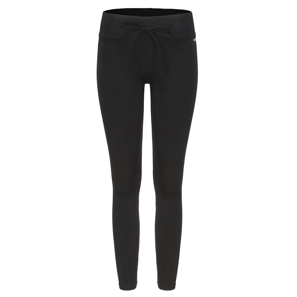 Licra con protección solar de surf para mujer Olaian UV Leg 100 negro