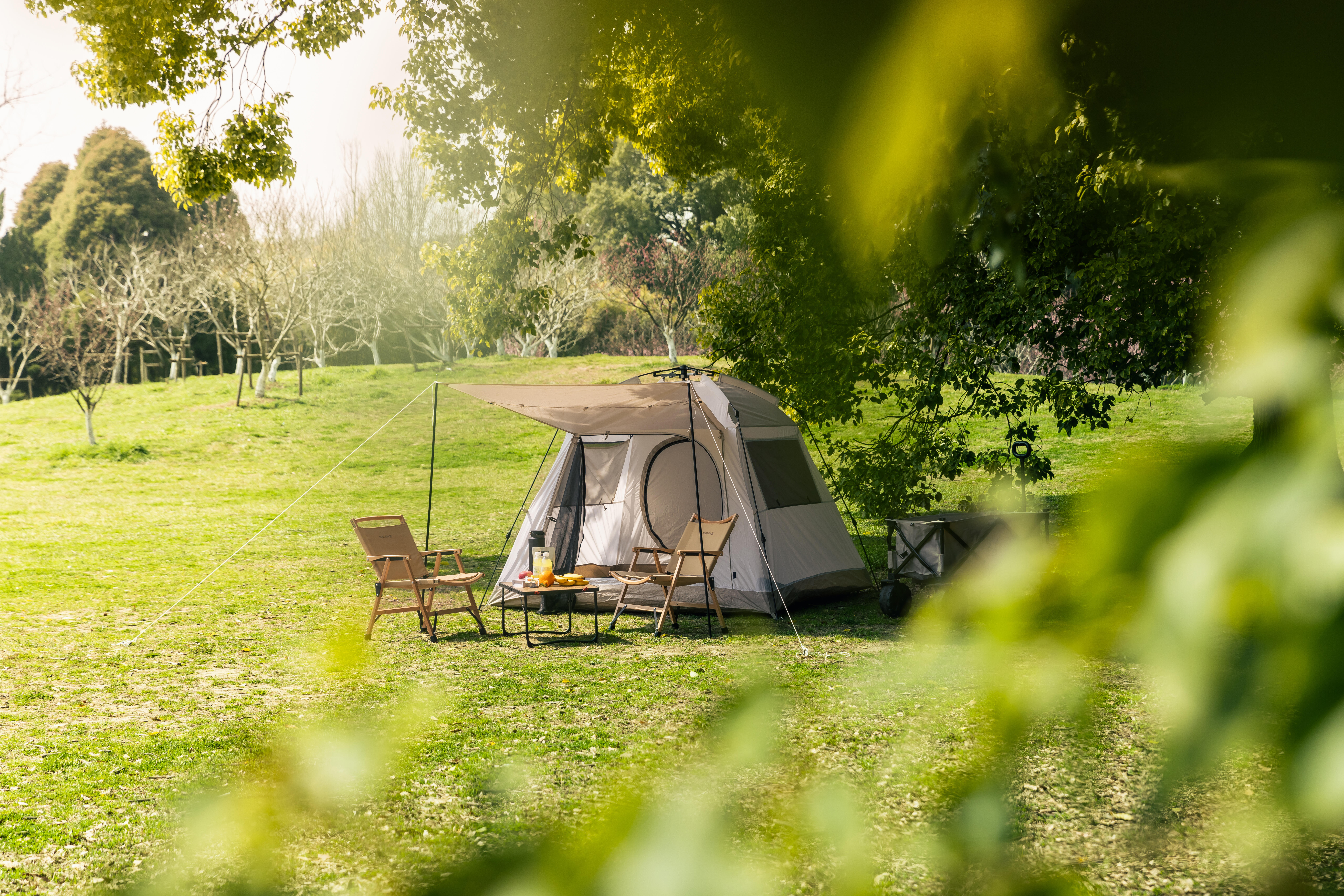 Pflege und Reparatur eines verstellbaren Campingstuhls