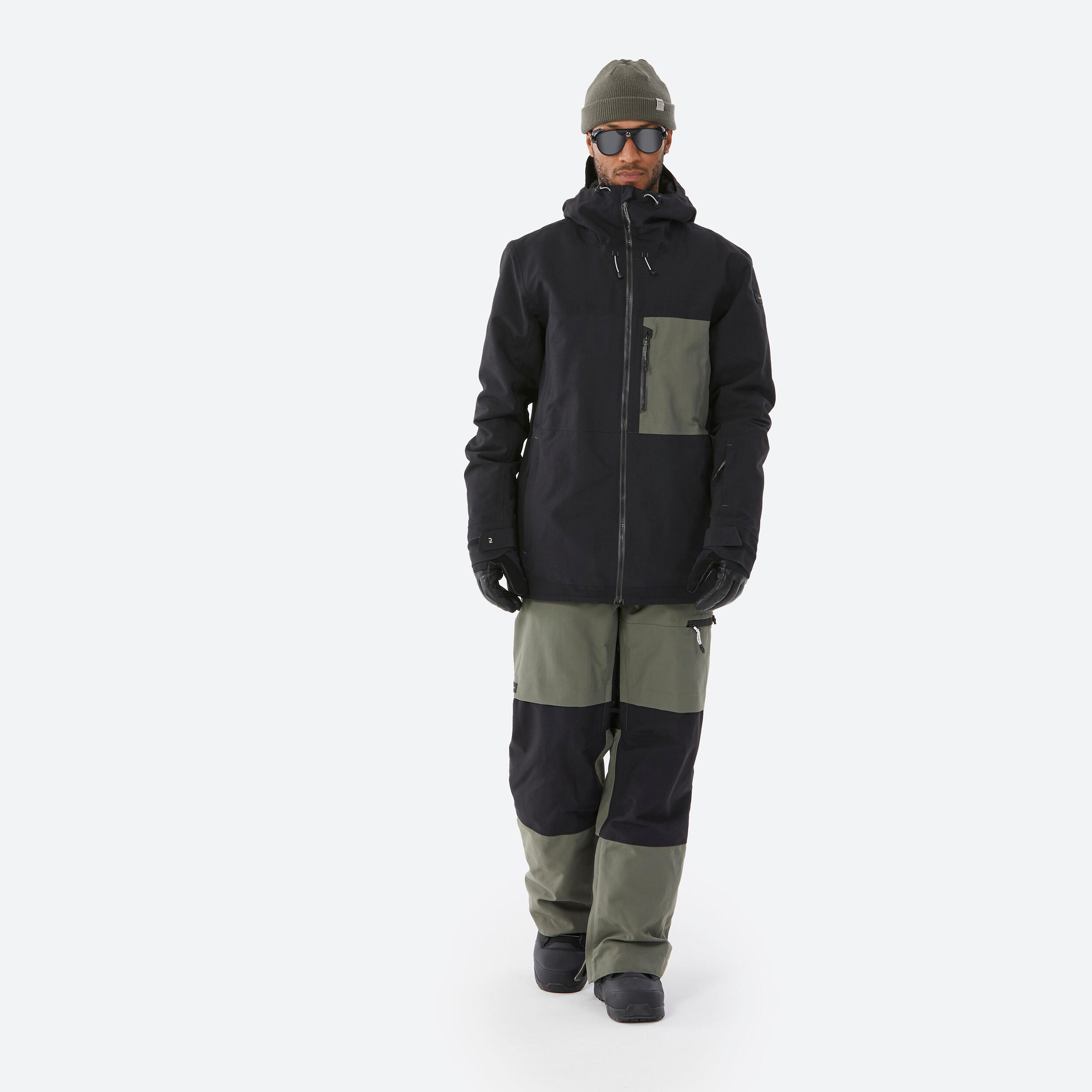 Men's snowboard jacket compatible with ZIPROTEC - SNB 500 - Black 6/18