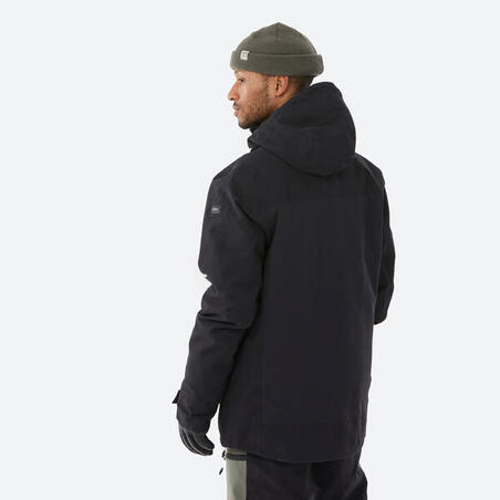Куртка для сноуборда, совместимая с ZIPROTEC, мужская чёрно-хаки SNB 500