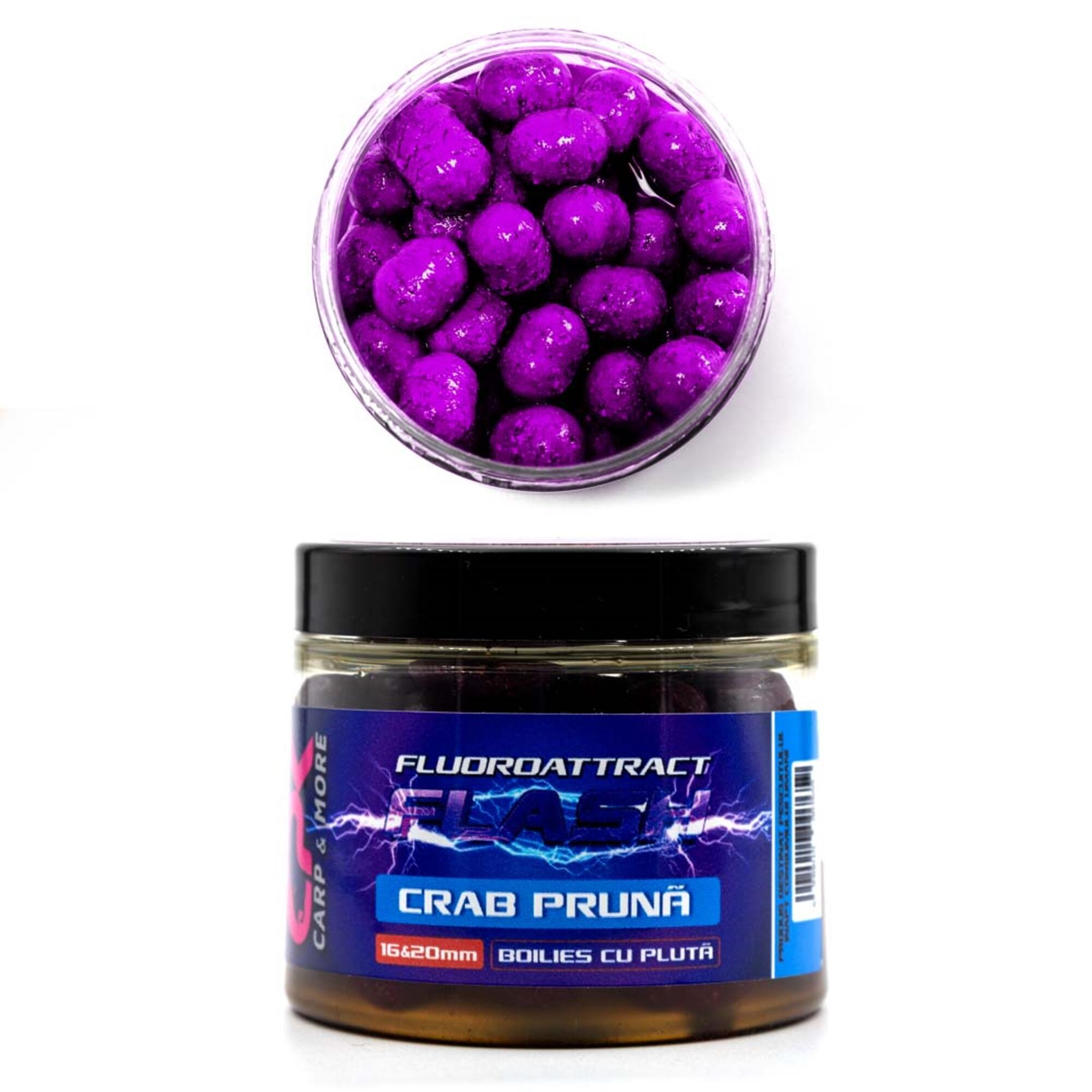 Boilies FLUORO ATTRACT+ CRAB & PRUNA 16/20mm