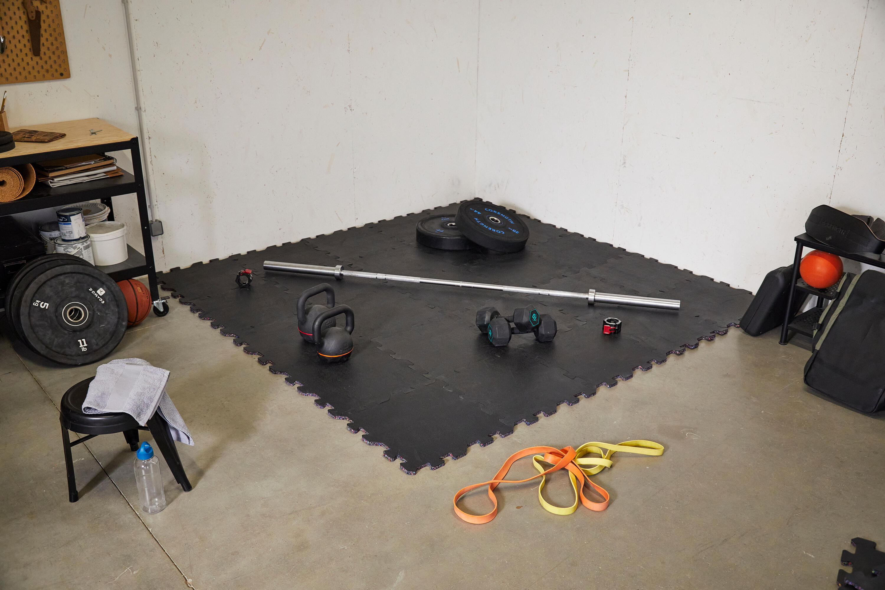 Dalle de sol musculation modulable 58x58cm 7/18