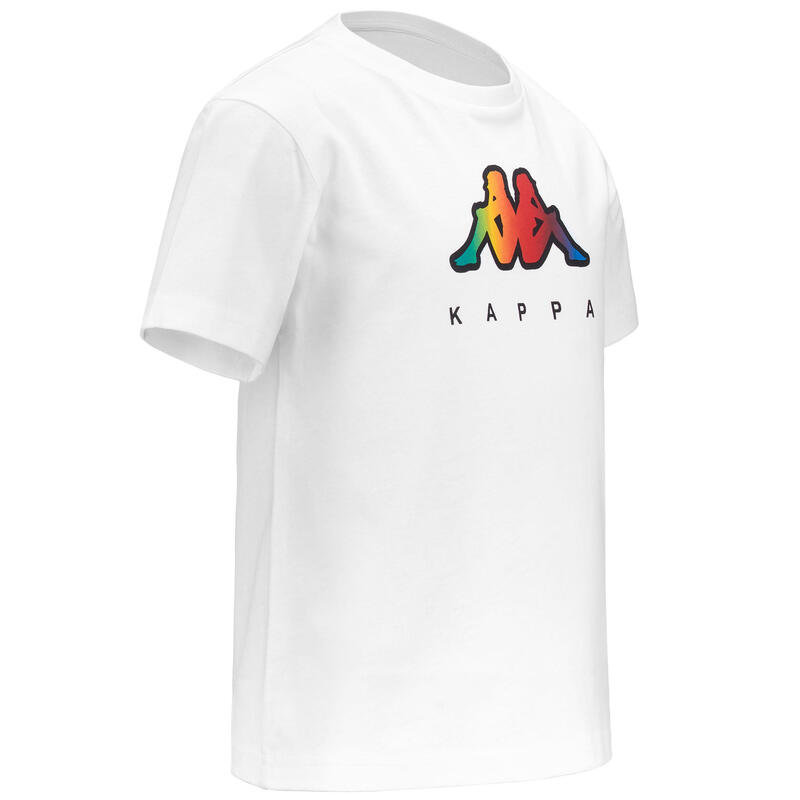 T-shirt bambino Kappa 100% cotone bianco