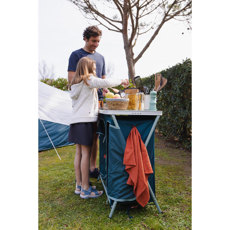 Mueble de cocina para camping plegable y compacto Quechua