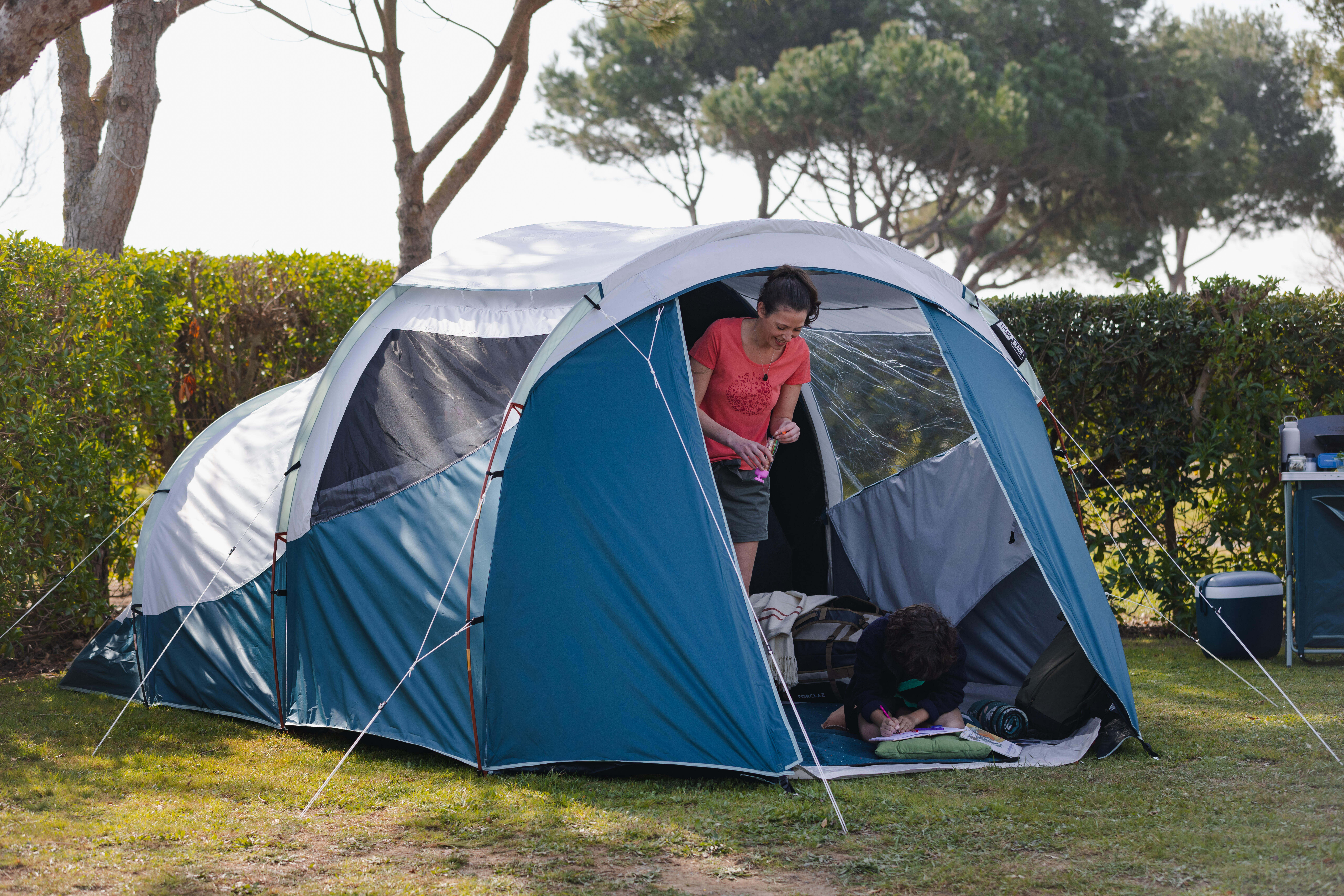 Camping Tent with Poles Arpenaz 4.1 F&B 4 Persons 1 Bedroom Camping Tent with Poles Arpenaz 4.1 F&B 4 Persons 1 Bedroom