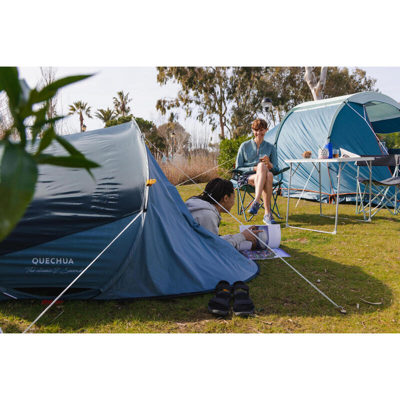 Tente de camping 2 places, 2 SECONDS bleu