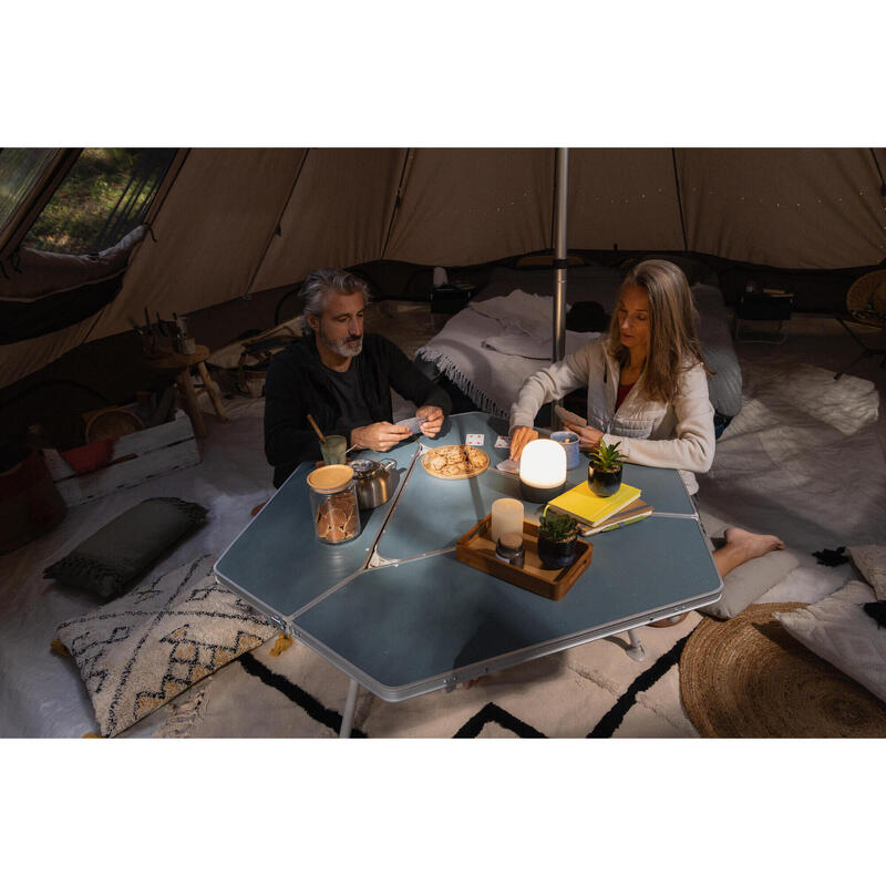Table de camping hexagonale et conviviale - 6 personnes - Tepee
